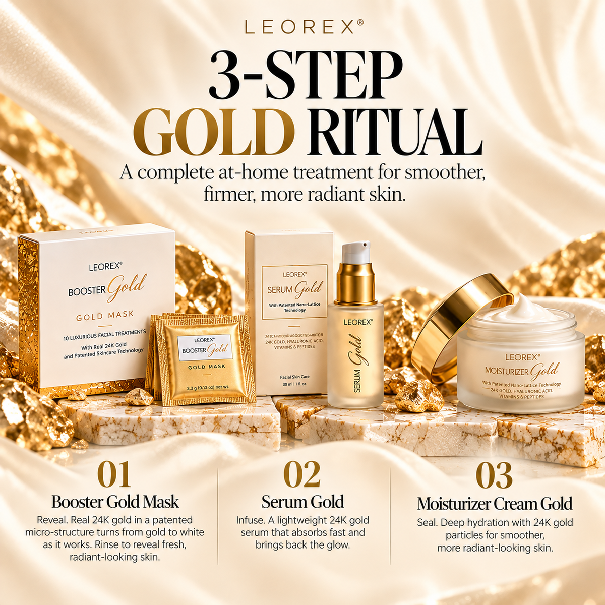 Leorex Booster - 24K Gold Anti-aging Mask (10 Sachets)